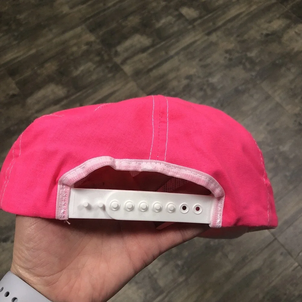 Vintage Wilson-Gregory GM Dealership Neon Snapback Hat Pink‎ 90s USA Made